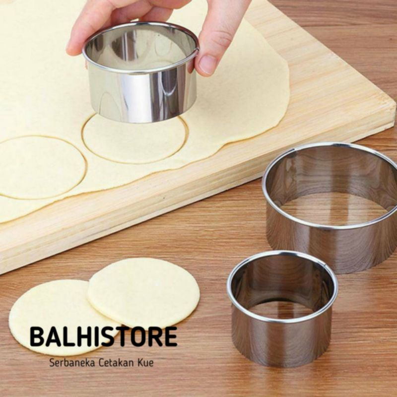 Cetakan Kue Roti Bulat / Ring Bulat Stainless / Roti Burger Stainles