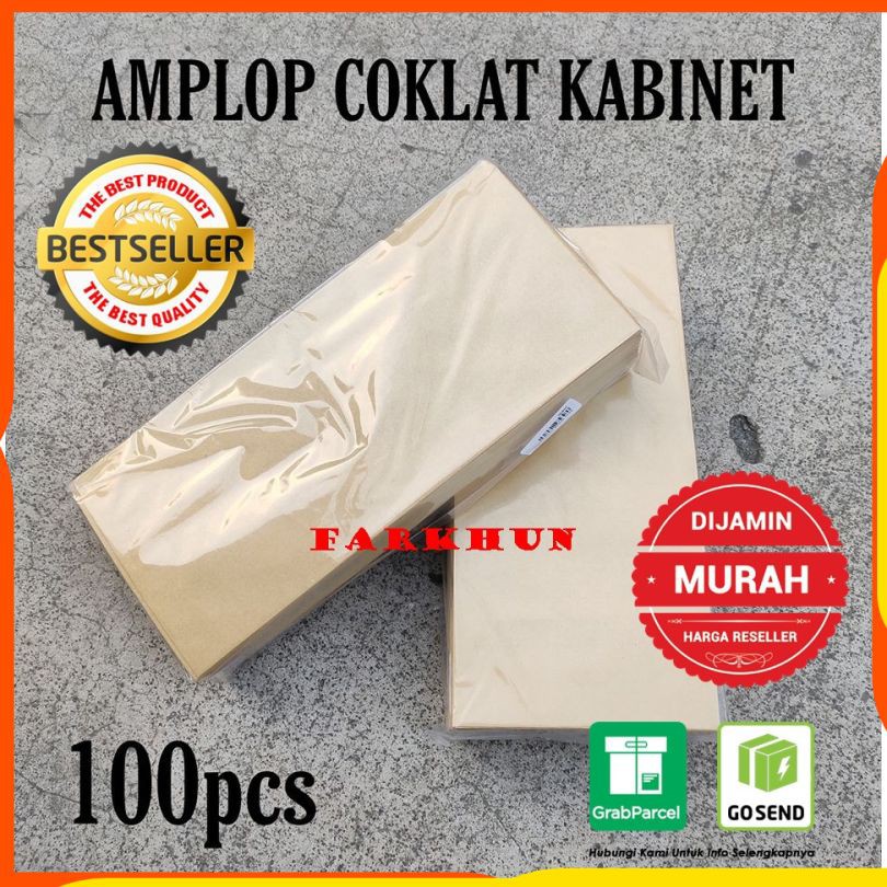 

TERMURAH ISI 100 PCS LEMBAR AMPLOP KABINET COKLAT GAJI KANTOR SURAT UNDANGAN DLL BEST SELLER