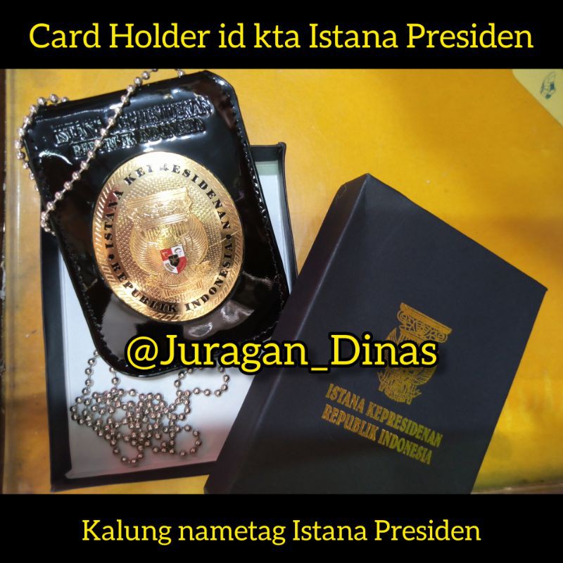 

Card Holder Kalung id Istana Presiden Kulit Kilap