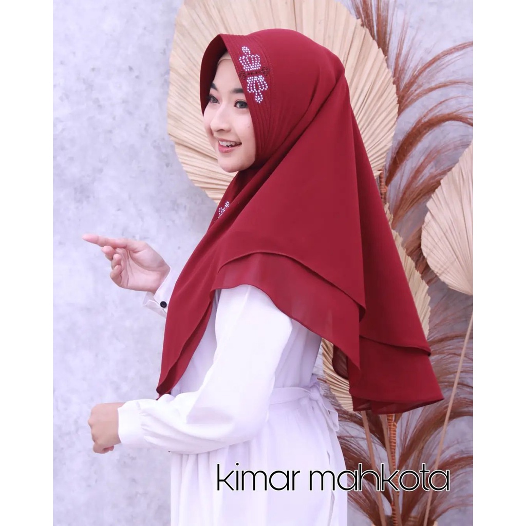 ORIGINAL BY RIZKY !! HIJAB PAYET MAHKOTA  KHIMAR CERUTY 2 LAYER BEST SELLER KHIMAR PAYET MAHKOTA