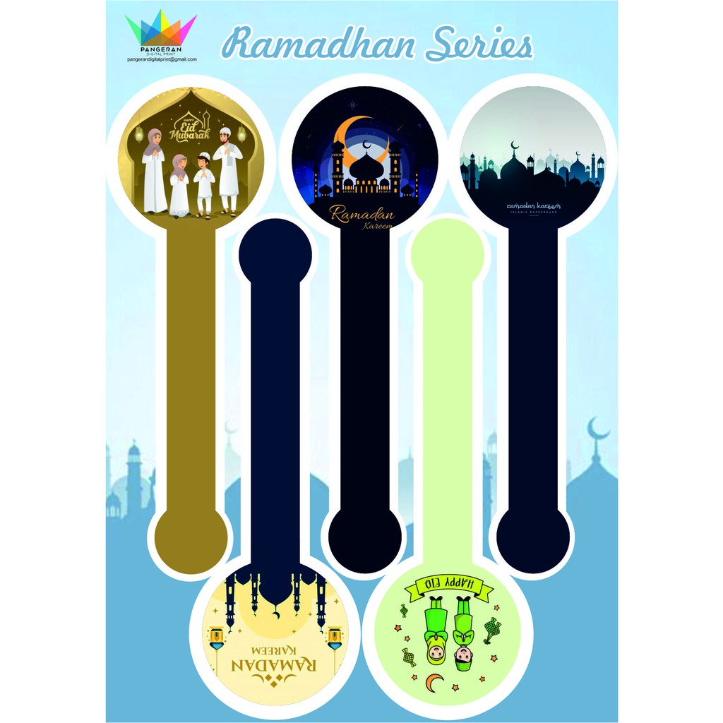 

MURAH 6pcs 3rb an Stiker EID Segel IDUL FITRI Label LEBARAN makanan sovenir hampers khas RAYA CHROMO