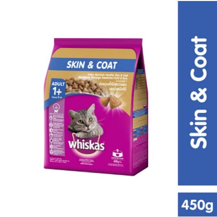 Whiskas Skin &amp; Coat 450gr Makanan Kucing Untuk Kulit Bulu