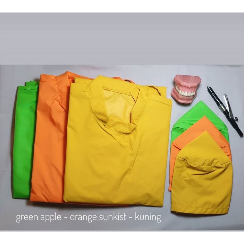 Surgical Gown Headcap reusable waterproof/ Gaun Bedah dengan topi bedah / Apron tangan panjang / APD