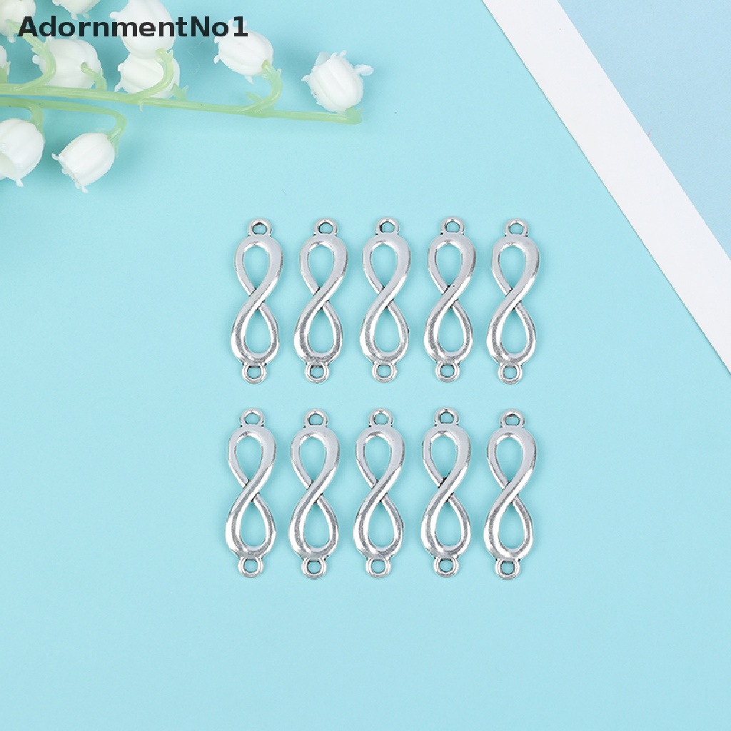 (AdornmentNo1) 20pcs Charms Link Simbol Infinity Warna Silver DIY