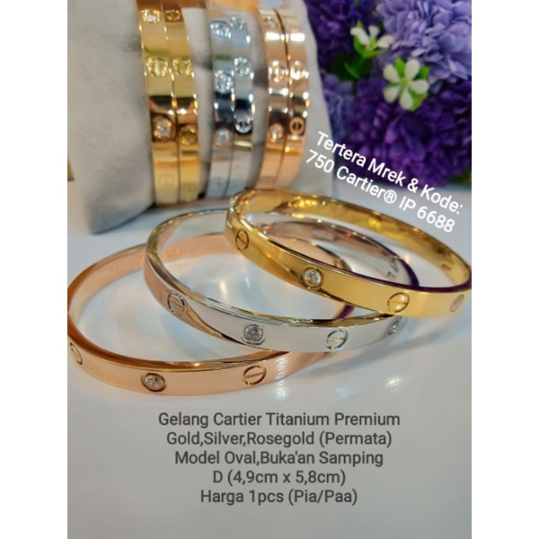 Gelang C4RTIER dewasa titanium premium ( harga 1pcs)