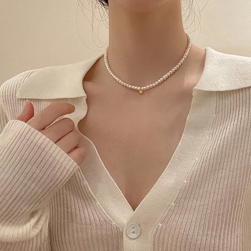 Kalung Choker Dengan Liontin Mutiara Gaya Korea Untuk Wanita