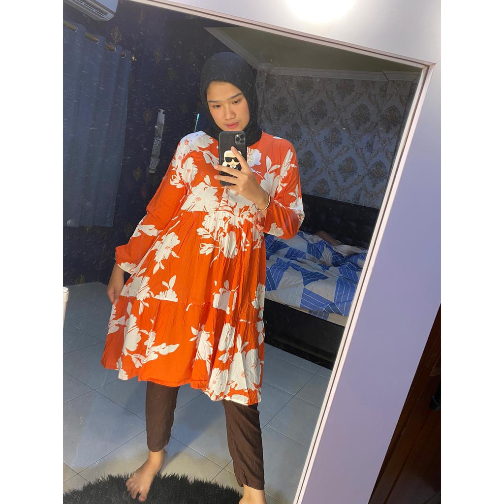 Tunik bunga Orange