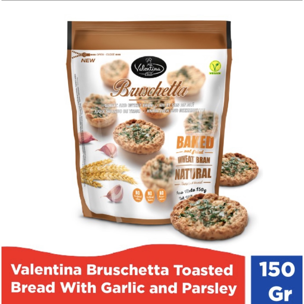 Jual Valentina Bruschetta Toasted Bread With Garlic and Parsley 150 Gr