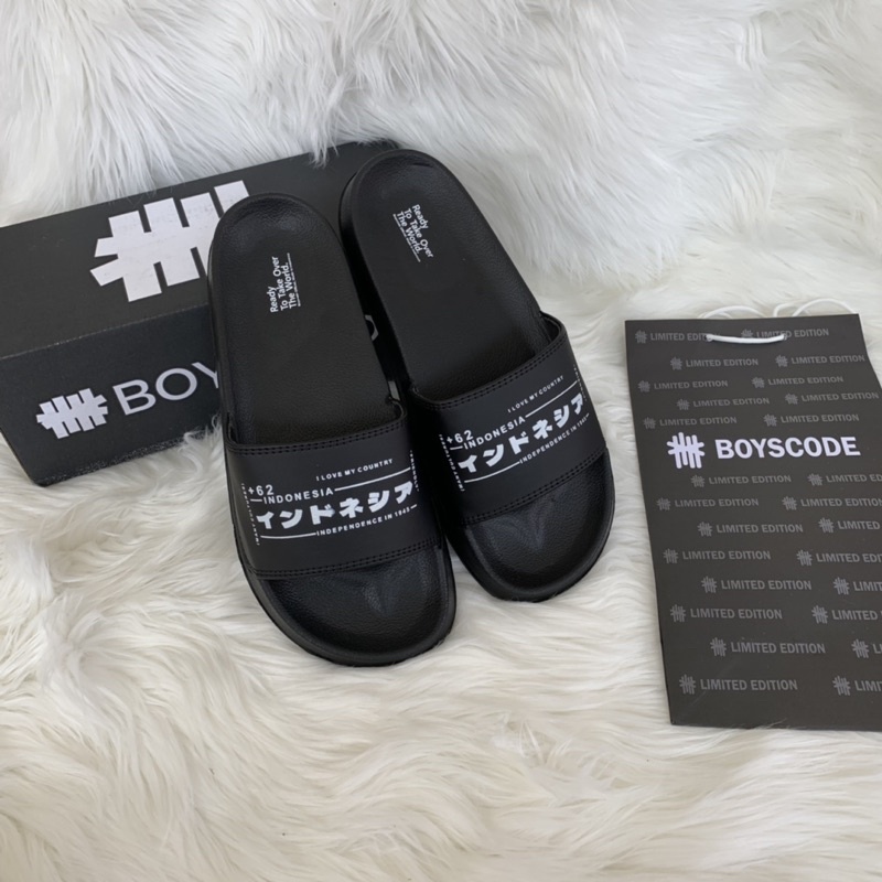 [BOYSCODE] Sendal Selop Distro Terbaru Kanji Indonesia TYPE 14 / Sendal Slide Pria / Sendal Flip Flop