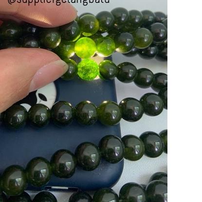 ○ batu black jade aceh serat 8mm renceng kalung gelang akik jade giok ☑