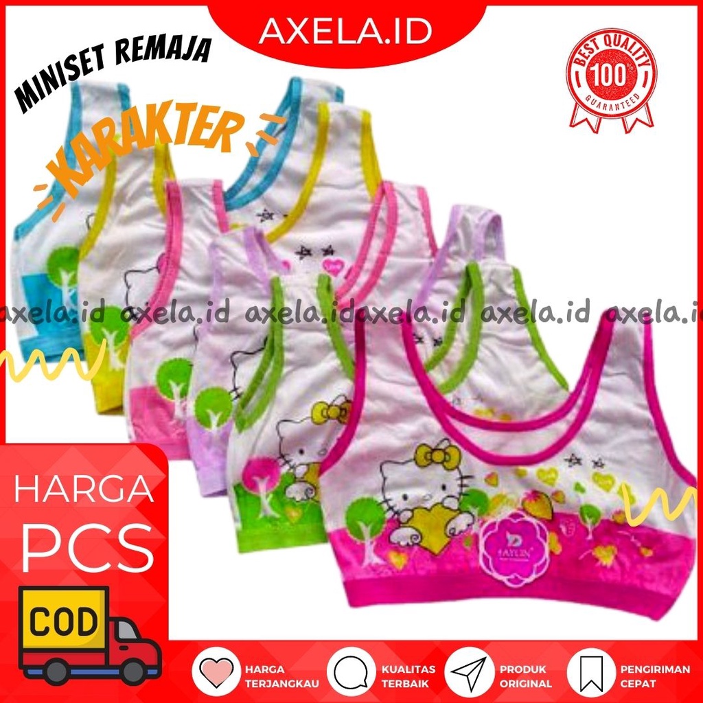 miniset anak ABG, bra motif karakter lucu wanita remaja ,wenrou, motif lucu - AXELA