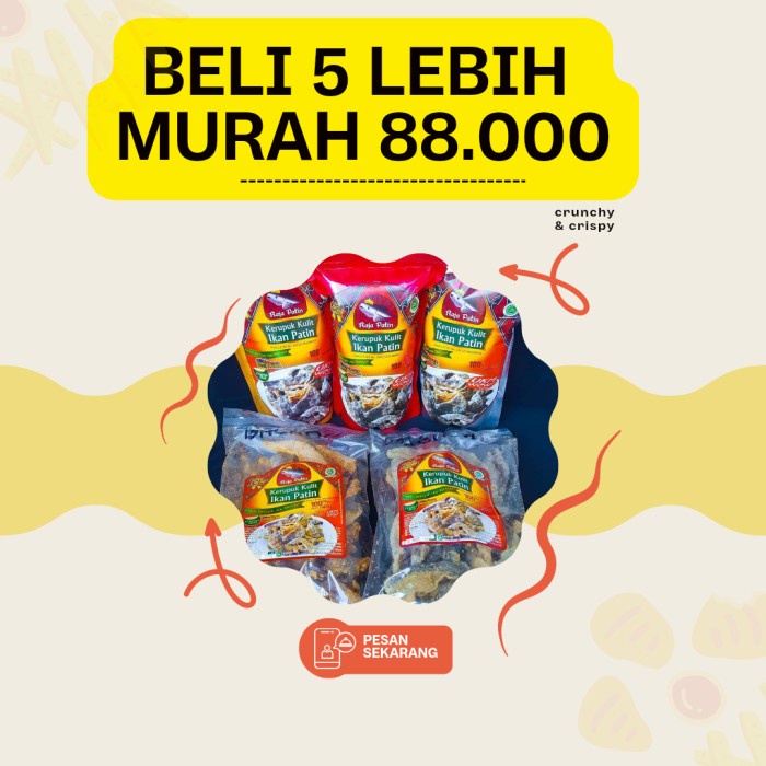 

NEW PAKET HEMAT BELI 5 LEBIH MURAH KERUPUK KULIT IKAN PATIN PABRIKAN