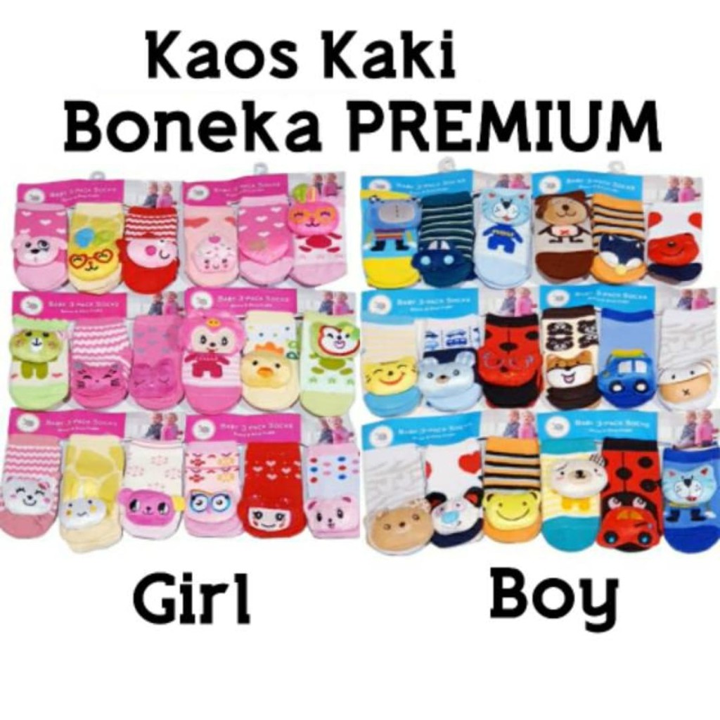 1 Pasang Kaos Kaki Boneka Premium Anti Slip