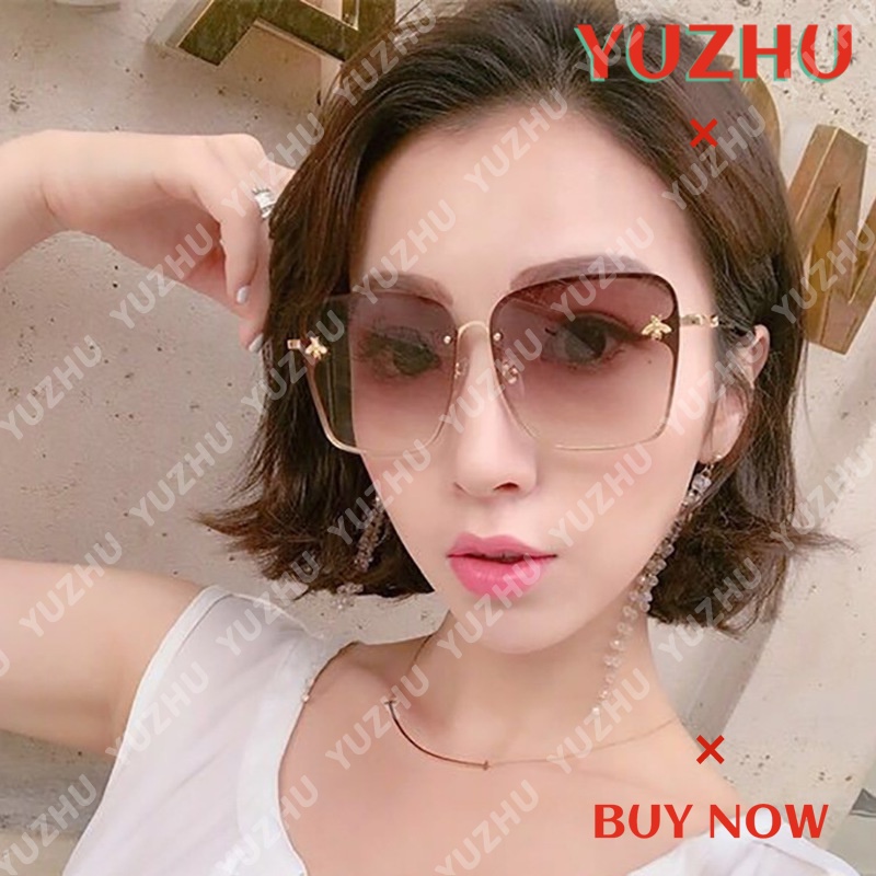 (YUZHU) Bayar di Tempat INS Fashion Square Besi Frame Wanita Kacamata Hitam Women Sunglasses