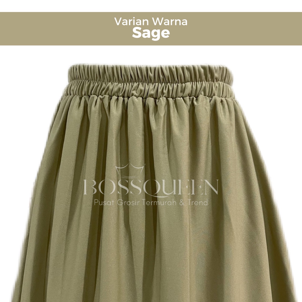 ROK KERJA WANITA POLOS BASIC PREMIUM 100%HYGET SUPER /ROK POLOS GRADE A/ROK POLOS MAYUNG-SAGE