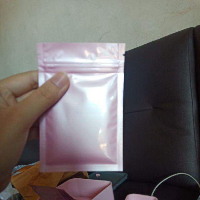 8 X 12 Min100pcs Blue Pink Kantong Plastik Masker Ziplock Klip Pouch Bag Warna Biru Alumunium  Foil