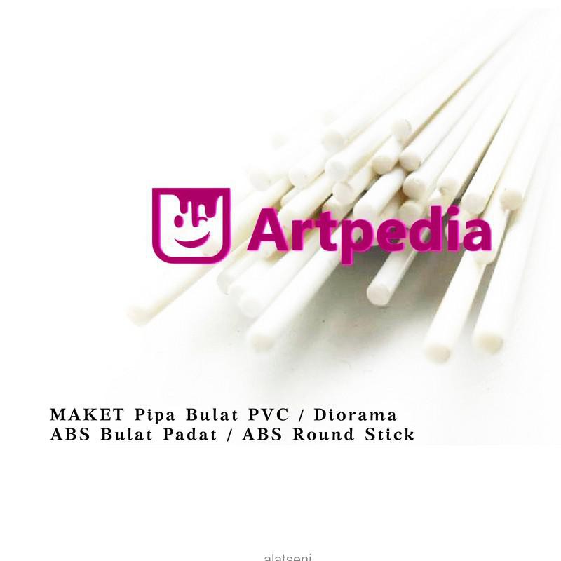 MAKET Pipa Bulat Padat PVC / Diorama ABS Stick-Batang 1mm Length 50cm