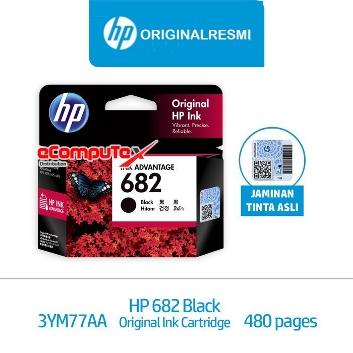 CARTRIDGE HP 682 BLACK / TINTA CATRIDGE HP682 HITAM ORIGINAL - RESMI