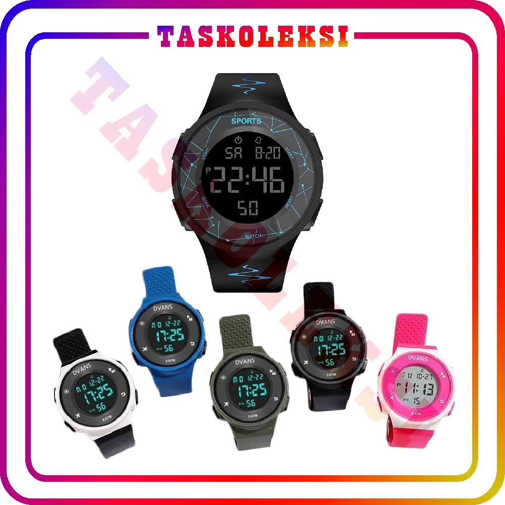 ☛TK☚ JT034 Jam Tangan Rubber Digital Sport Bulat Wanita Dan Pria Fashion Gaya Korea Import