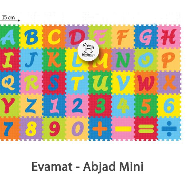 ✻ Bimbozone Playmat Matras Alas Lantai Karpet Puzzle Evamat - ABJAD MINI ✪