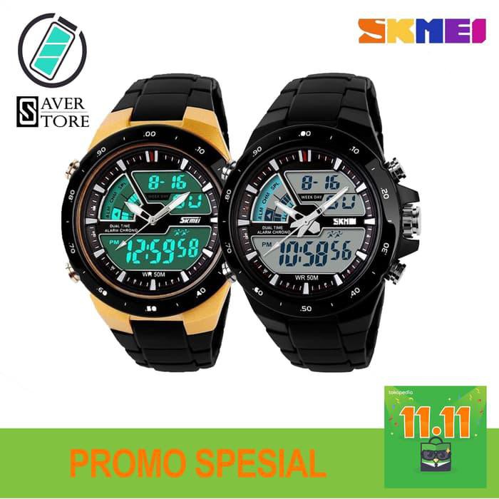 Promo Jam Tangan Pria / Skmei Casio Men / Digital Led + Analog / Ad 1016 - Jam Berkualitas