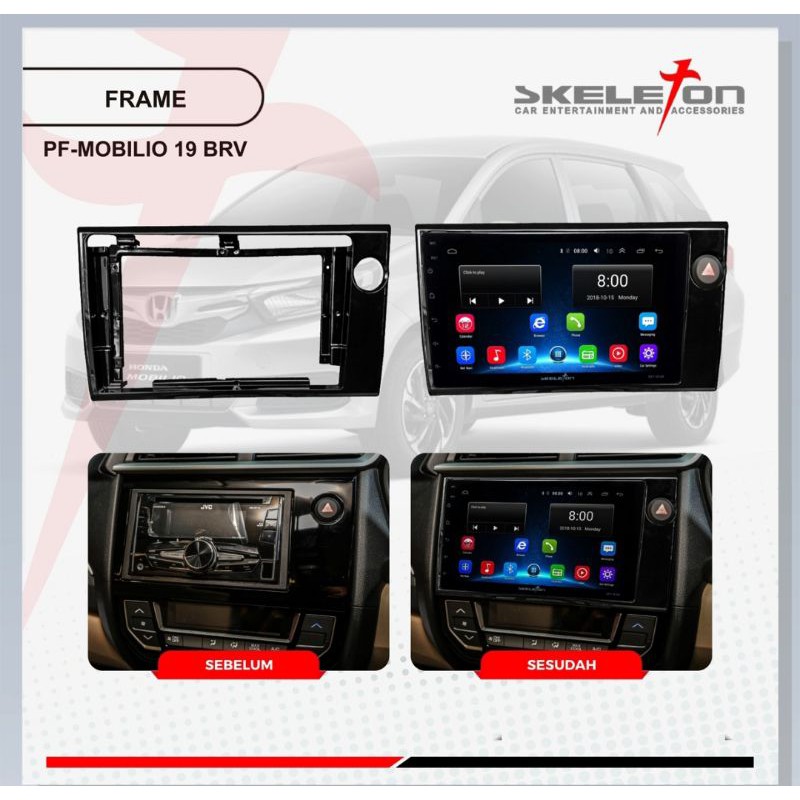 FRAME HEAD UNIT ANDROID 9 INCH HONDA MOBILIO / BRV  DAN BRIO 19-9 INCH