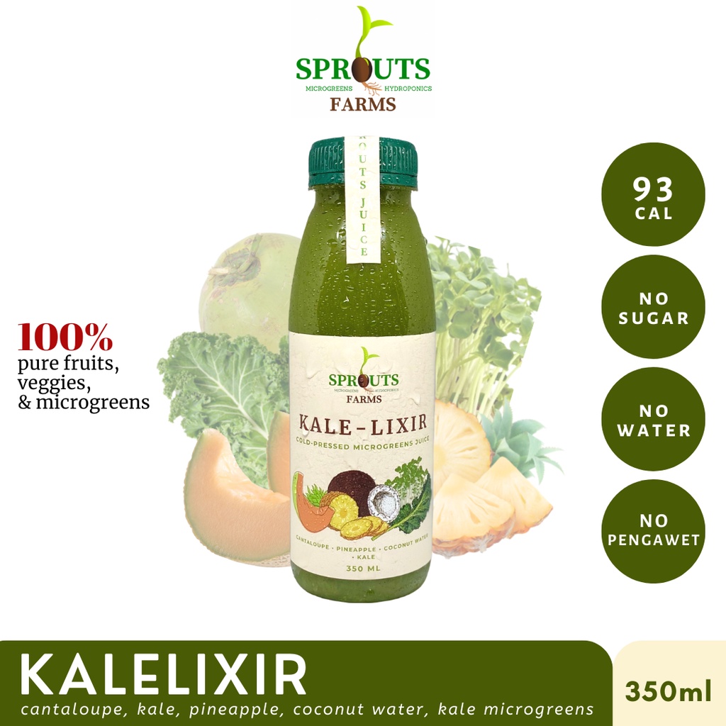 

Sprouts Farms Juice KALE LIXIR 350ml (Cold-Pressed MICROGREENS Jus)