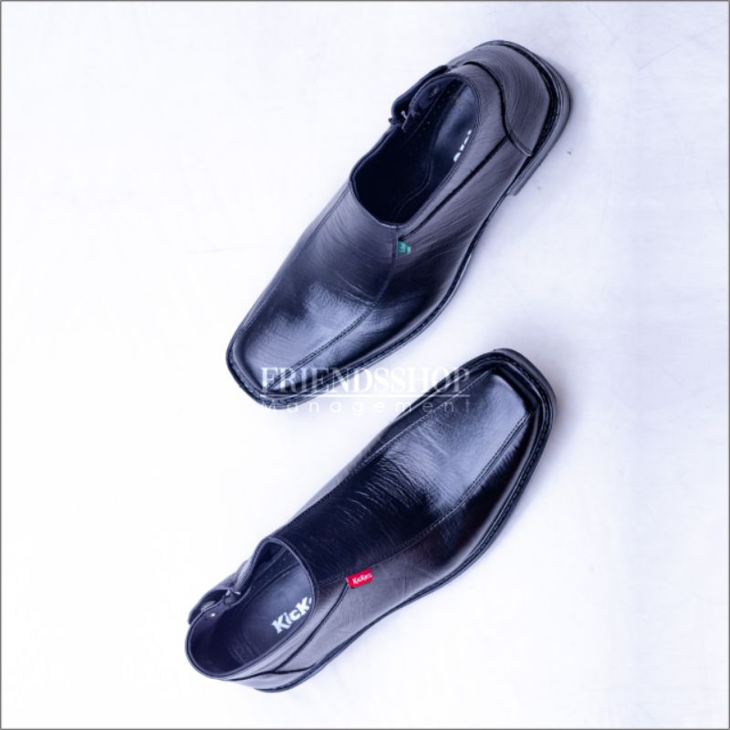 Sepatu PDH TNI Pria Kickers Kulit Sapi Kerja Kantoran Hitam