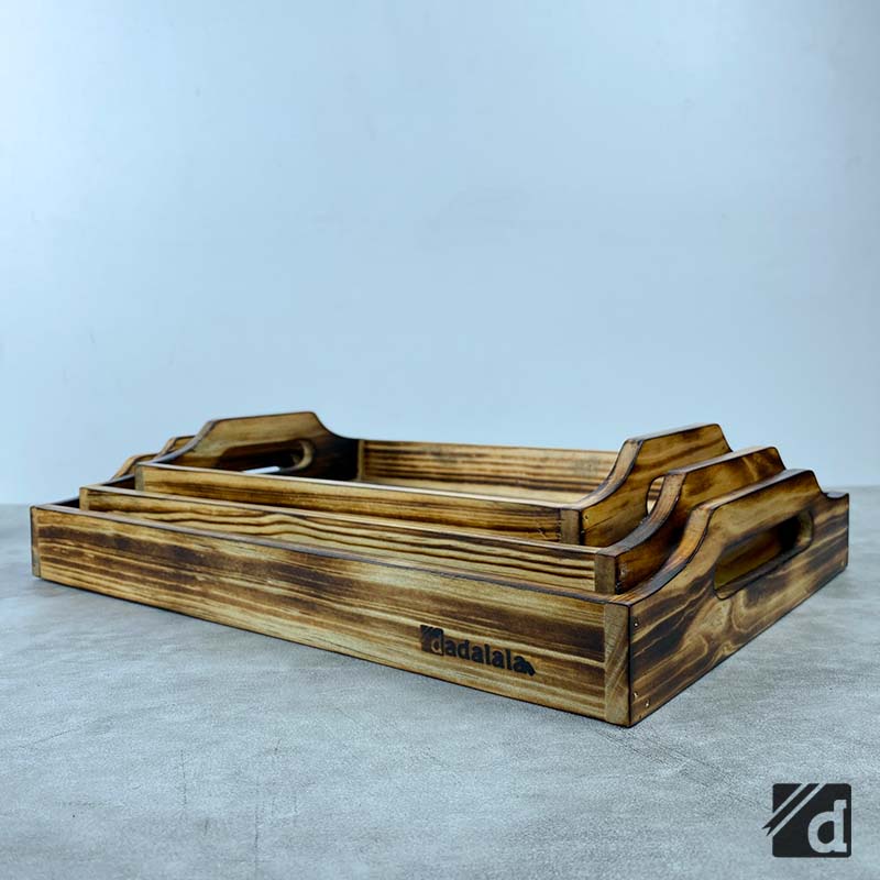 DADALALA Wooden Tray / Baki Kayu / Nampan Sajian Bahan Kayu Pinus - 3 Varian