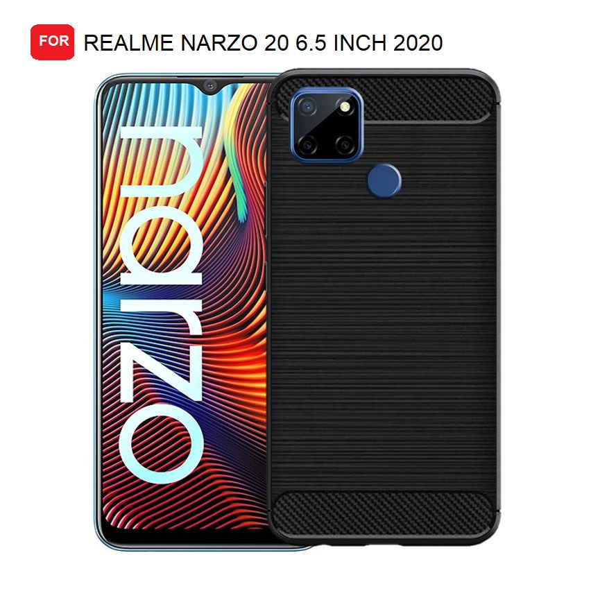 CASE SLIM FIT CARBON IPAKY REALME NARZO 20 2020 SOFTCASE - FA