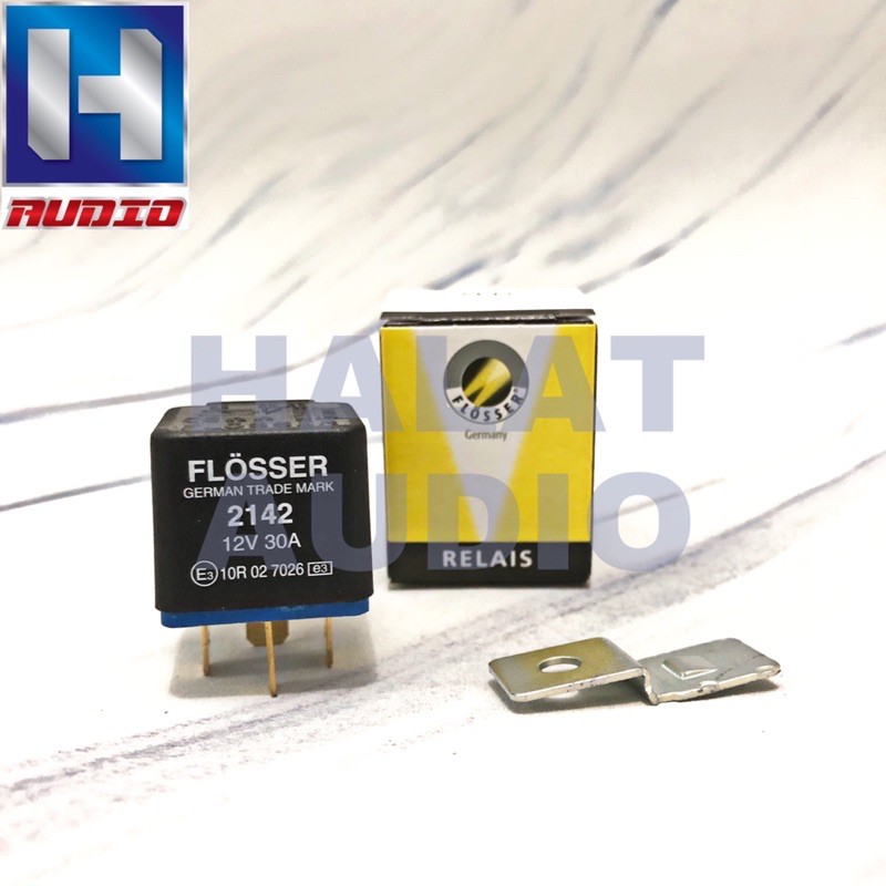 Relay Klakson & Lampu Original Flosser Relais Germany Kaki Pin 4 12V 12 Volt