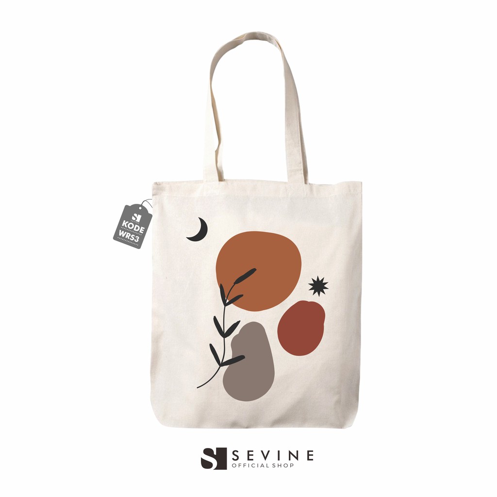 Sevine Tas Wanita Tote Bag Resleting Custom Totebag Laptop Artsy Nordic - WRS