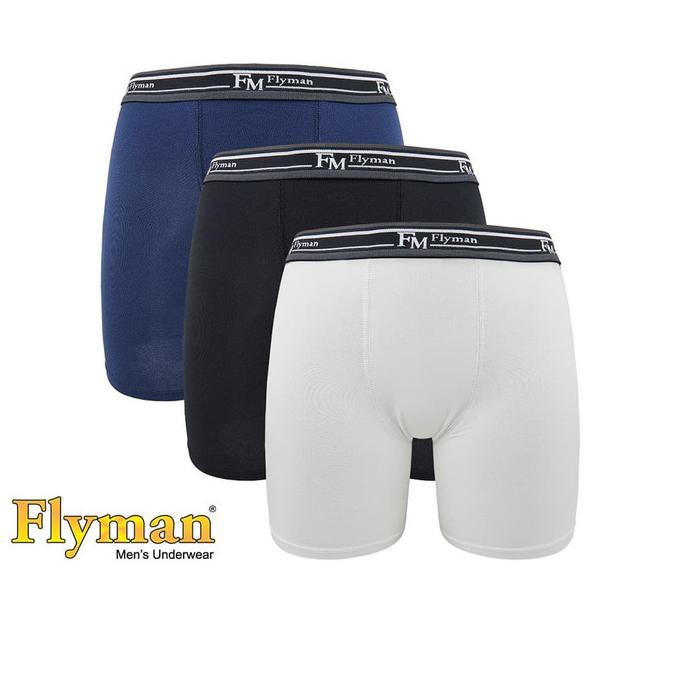 Promo Flyman Long Boxer Elastic Pria Dewasa Fm 3225 1 Pack Isi 3 - L Berkualitas