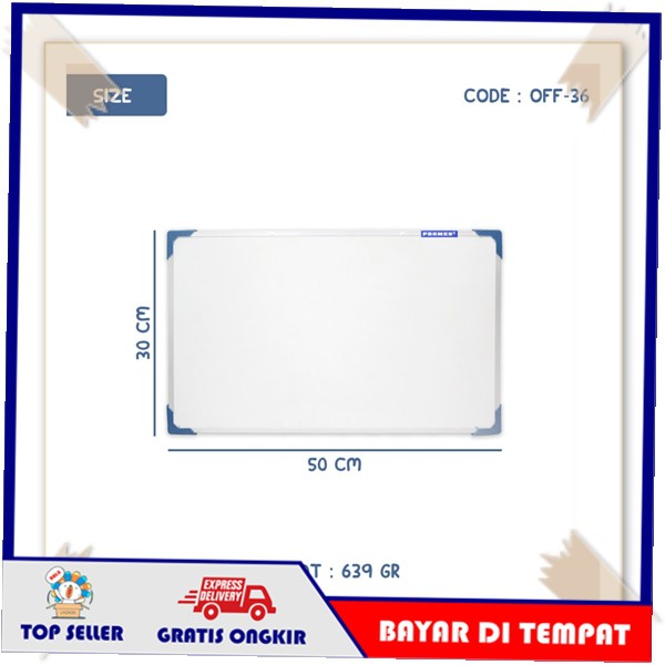 

White Board Kecil Mini Papan Tulis Anak Mainan Edukasi Gantung Tempel Dinding Ukuran 50x30 CM OFF-36