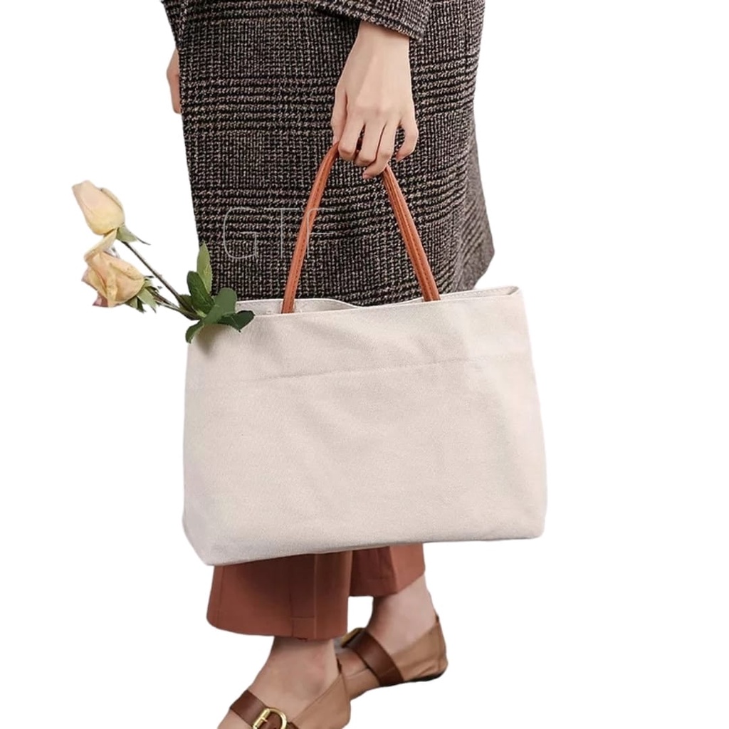 GTF - Tote Bag Wanita Big Size Polos Totebag Wanita Kuliah Kerja Kantor Lucu Casual Formal Cocok Untuk Wanita Karir Lagi Hits Fashion Stylish Korea Style Populer 2023