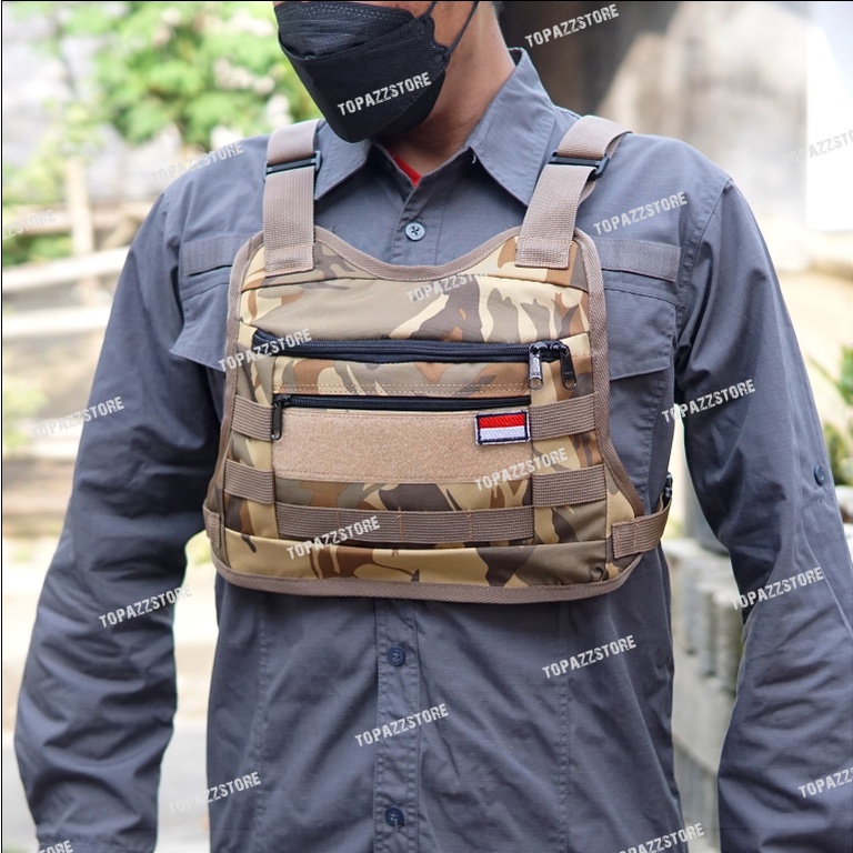 Tas Dada Tactical Army Loreng TNI Chest Bag Rig Tas Sepeda Polisis Militer Tentara