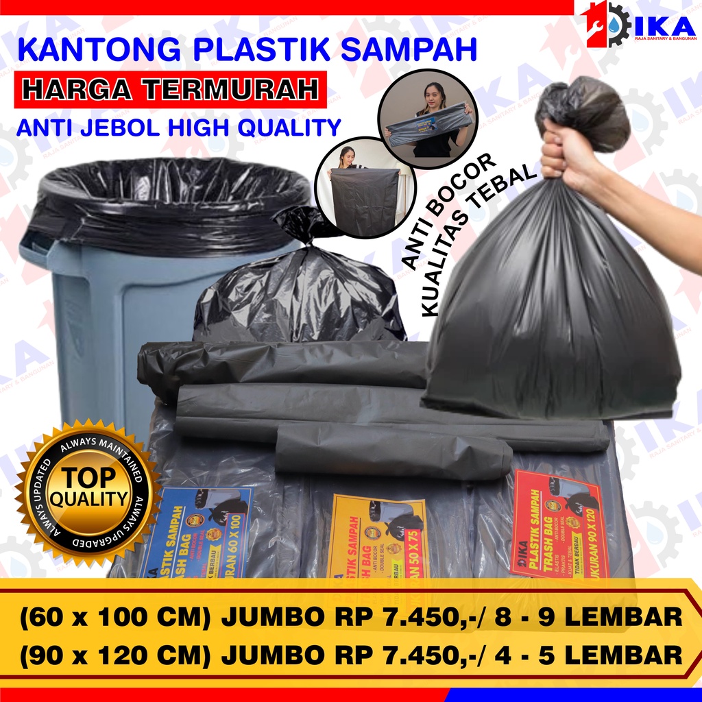 Jual Plastik Sampah Besar Jumbo50x75 60x100 90x120 Hitam Hd Tebal Termurah Kantong High Quality 4975