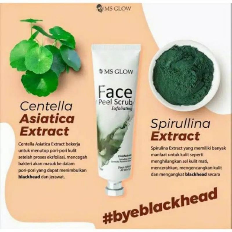 Face Peel Scrub Ms Glow Original Scrub Wajah Perawatan Wajah