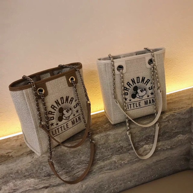 NRETRO - handmade totebag square mickey