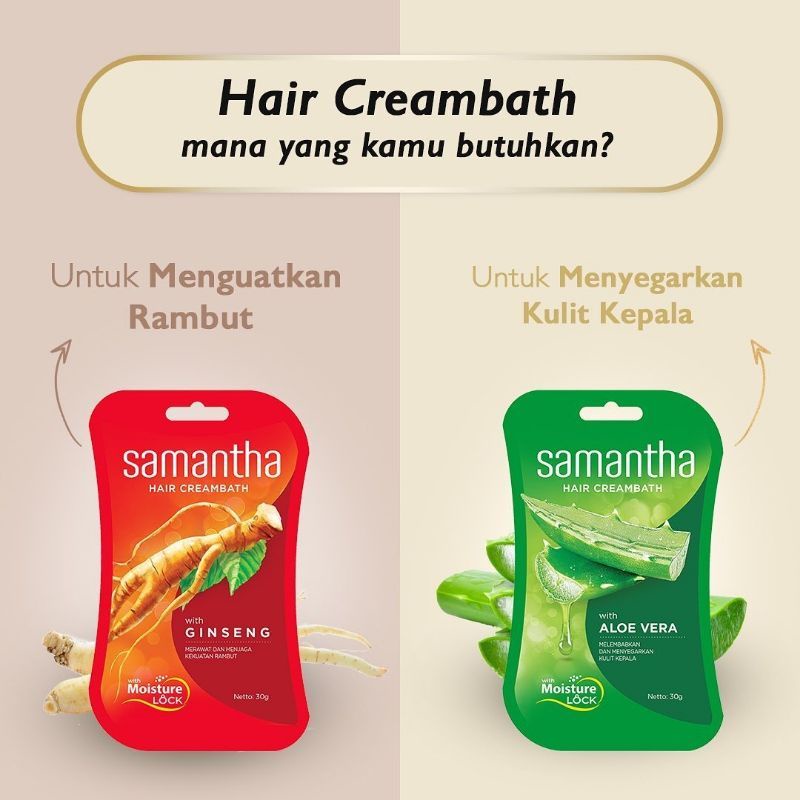 Samantha Hair Creambath Sachet 30gr Masker Rambut