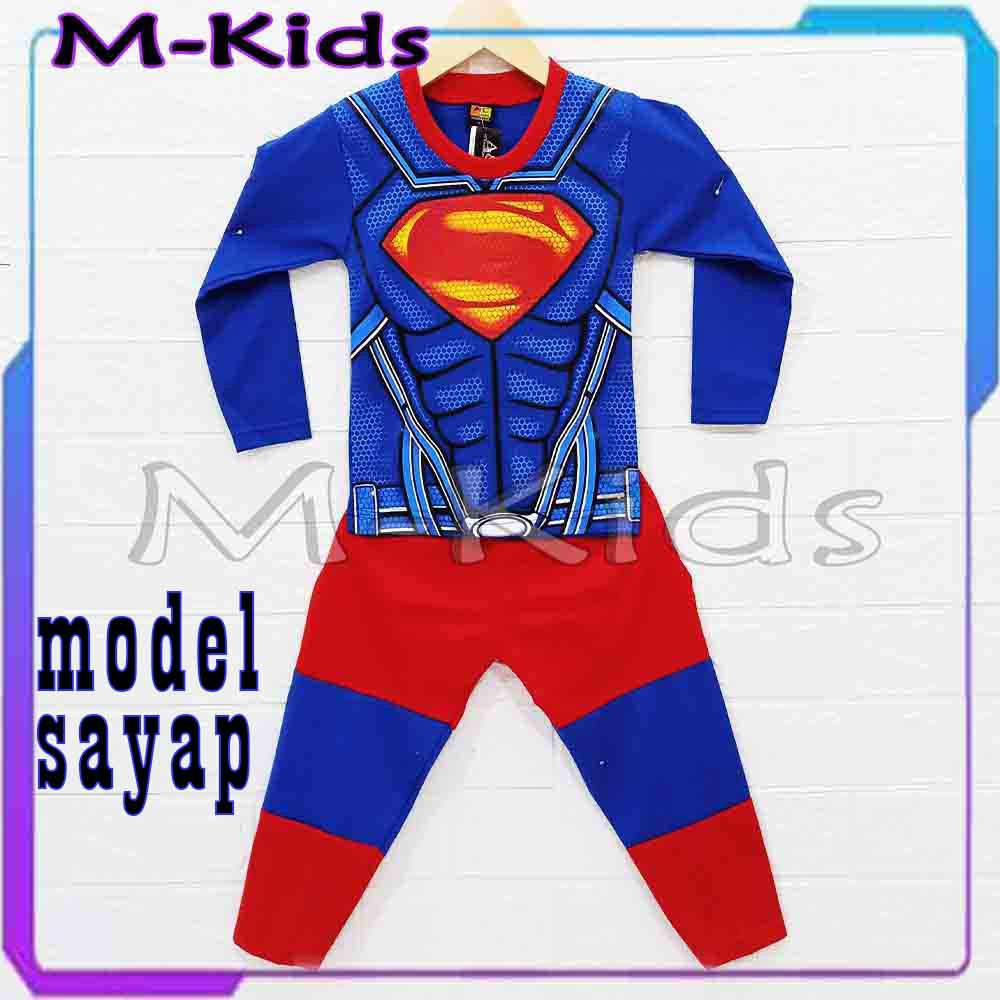 MKids88 - Baju Setelan KOSTUM SUPERHERO Karakter Ironman Optimus Prime Hulk Kapten Amerika Ultraman