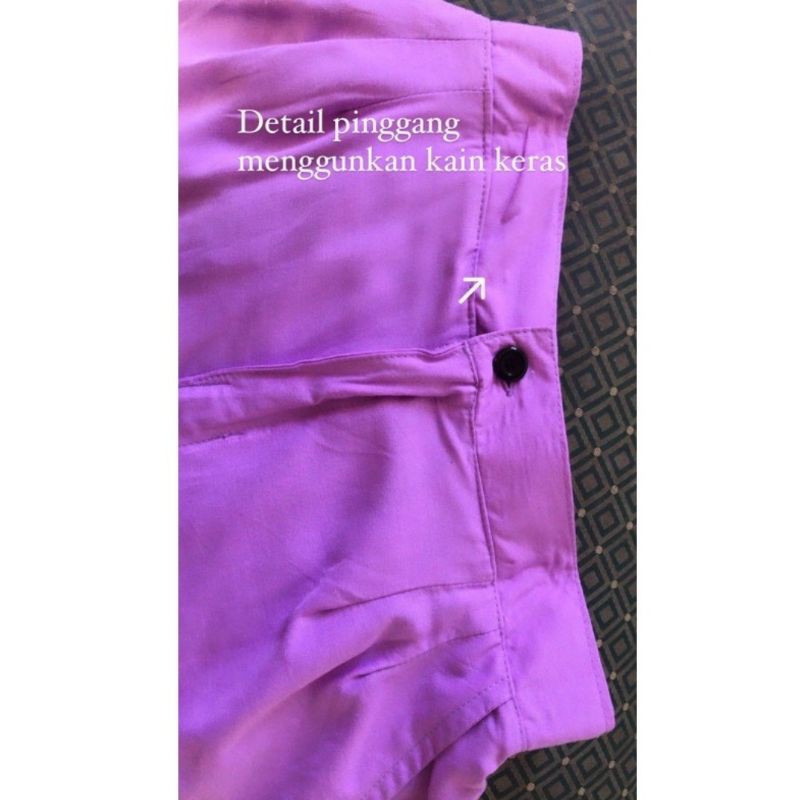 CELANA KULOT HW HIGHWAIST XL KANCING RESLETING+KANTONG RAYON PREMIUM