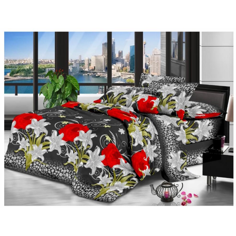 sprei motif BUNGA mewah 180x200 160x200 120x200 1set sarban &amp; sargul