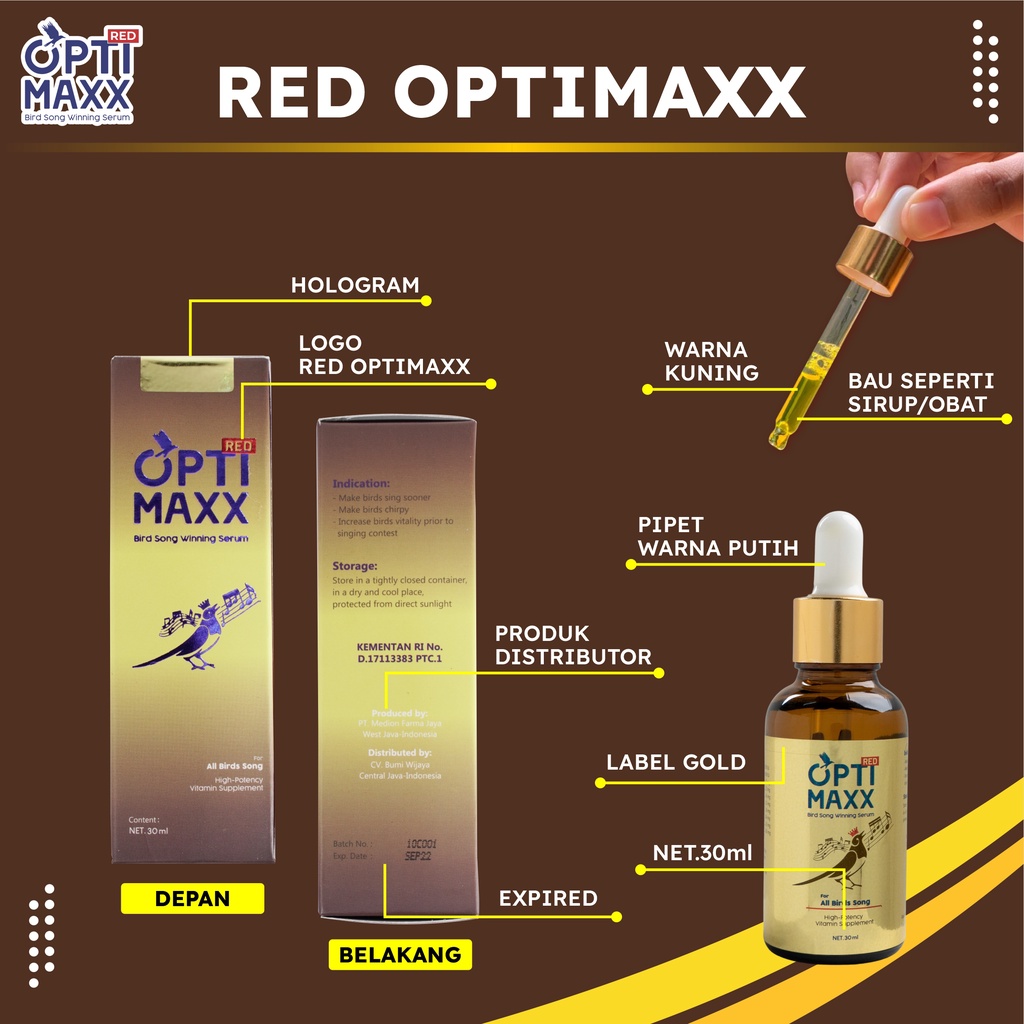 Optimaxx – Optimak Optimek Serum Khusus Suara Burung Lomba Kicau Lovebird Murai Kenari Goci 100% Bahan Alami Burung Jadi Spontan Gacor Volume &amp; Durasi Meningkat Lebih Rajin Berkicau 1-2 Hari Manfaat Terasa Tingkatkan Mental Burung Isi 30ml