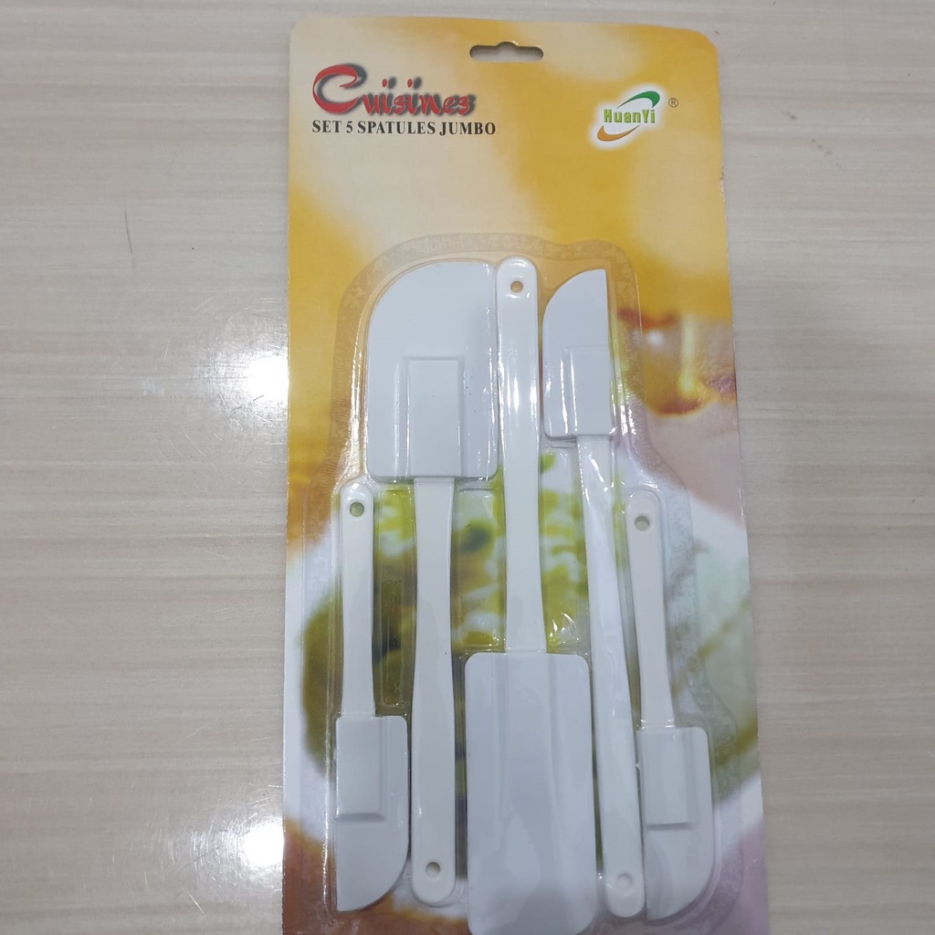 Spatula Set 5 Jumbo Pengaduk Adonan Sodet Scrapper Kuas Kue Cake Dapur