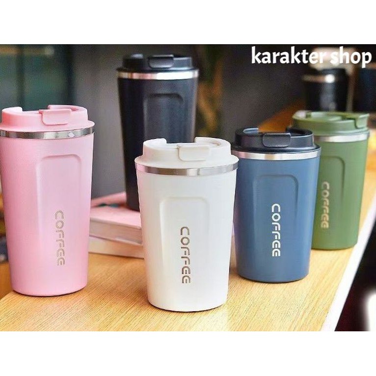 Termos Kopi Travel Mug Anti Tumpah dengan Tutup-Cangkir Termos untuk Menjaga Panas/Es Kopi, Teh,Bir