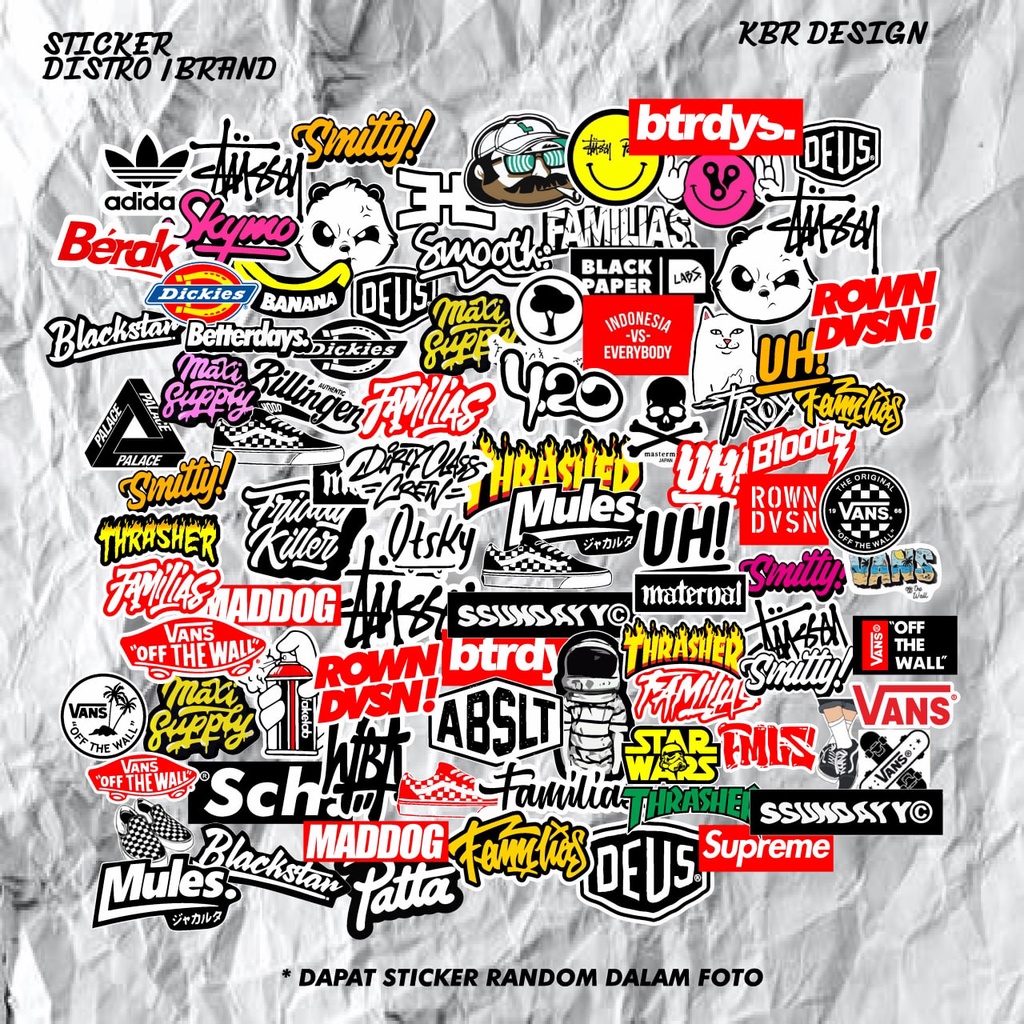 STICKER BRAND DISTRO CUTTING RANDOM