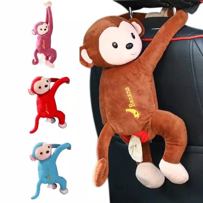 Tempat Tisue Mobil Boneka Monyet Gantung Karakter