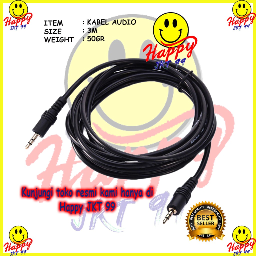 [ HAPPY JKT 99 ] KABEL AUDIO 3M 3 M METER ORIGINAL