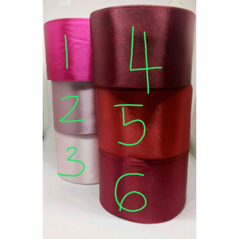 

Pita kain Satin 2inchi 5cm warna warni per roll 20 yard